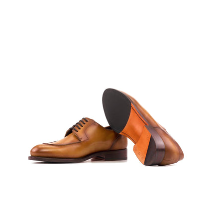 GI-5955 Derby, Derby Split Toe Cognac, Herrenschuhe Leder, handgefertigte Herrenschuhe, rahmengenähte Schuhe, Blake stitched Herrenschuhe, flexible Lederschuhe Herren, Split Toe Derby Herren, Premium Schuhe Herren, spanische Schuhmanufaktur, Cognac Herrenschuhe, Loafer
