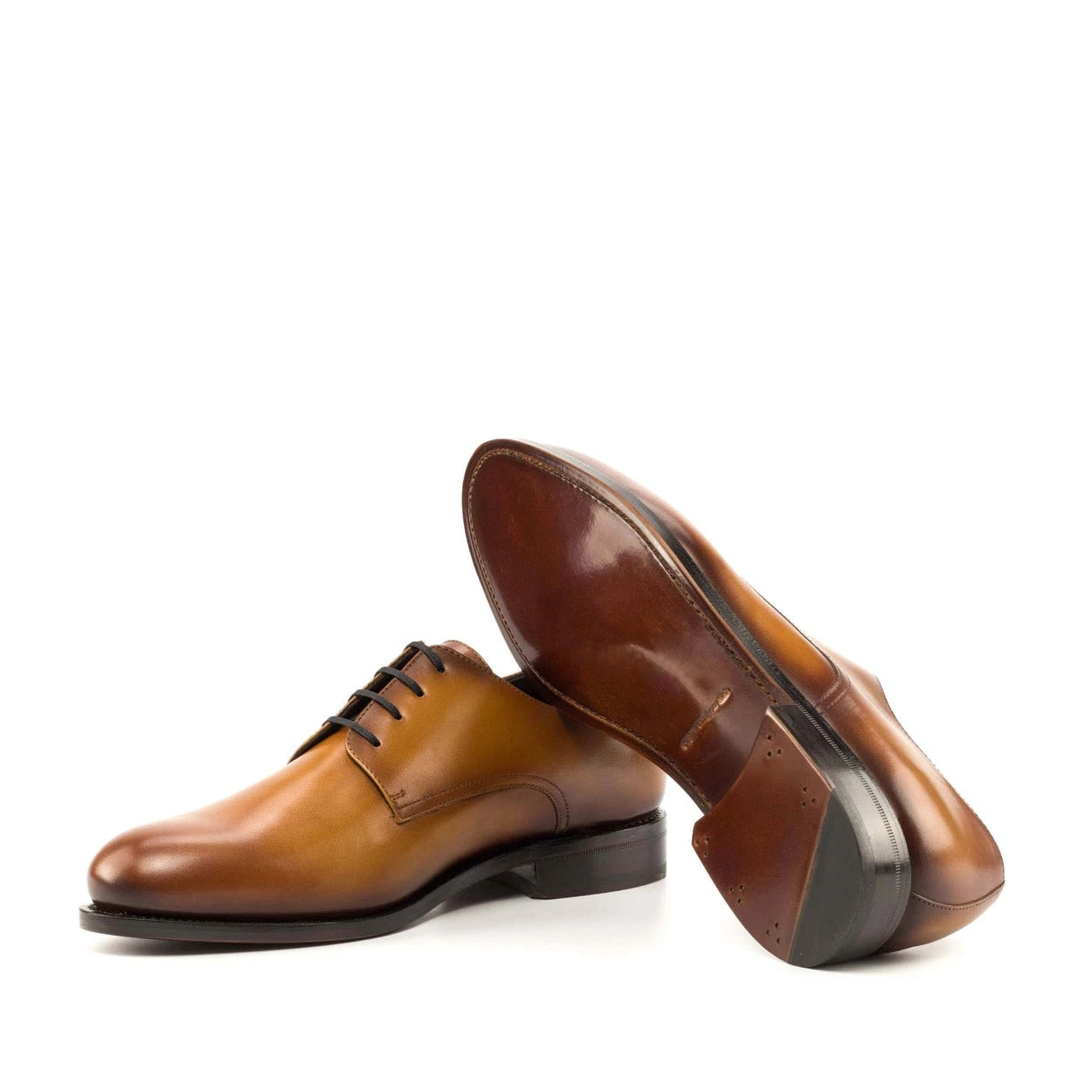 GI-5002 Derby, Derby Cognac, Herrenschuhe Leder, handgefertigte Herrenschuhe, Premium Schuhe Herren, elegante Lederschuhe, hochwertige Derby Schuhe, rahmengenähte Schuhe Herren, braune Herrenschuhe, spanische Schuhmanufaktur