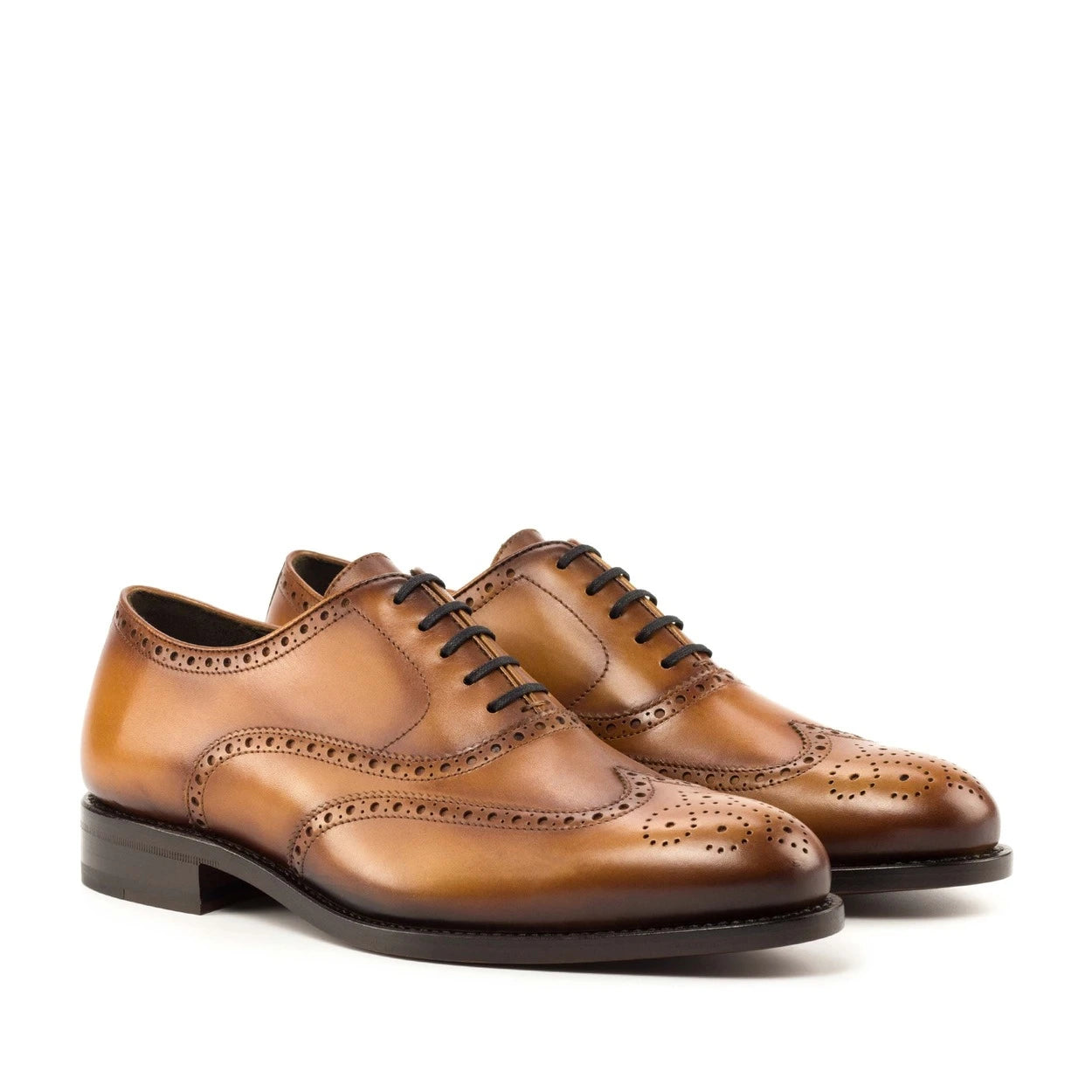 GI-5008 Brogue, Full Brogue Cognac, Herrenschuhe Leder, rahmengenähte Herrenschuhe, handgefertigte Lederschuhe Herren, Goodyear welted Schuhe, Brogue Schuhe Herren, spanische Schuhmanufaktur, Full Brogue Herrenschuhe Cognac, klassische Business Schuhe Herren