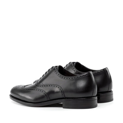 GI-5987 Brogue, Full Brogue Schwarz, Herrenschuhe Leder, Full Brogue Herren Schwarz, handgefertigte Herrenschuhe, Blake stitched Flex Schuhe, spanische Lederschuhe, Business Schuhe Herren Schwarz, Brogue Schuhe Herren, elegante Lederschuhe Herren