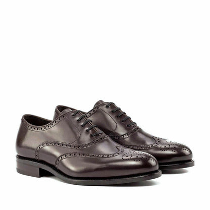 GI-5988 Brogue, Full Brogue Dunkelbraun, Herrenschuhe Leder, Full Brogue Herren Braun, handgefertigte Herrenschuhe, Blake stitched Flex Schuhe, spanische Lederschuhe, Business Schuhe Herren Braun, Brogue Schuhe Herren, elegante Lederschuhe Herren