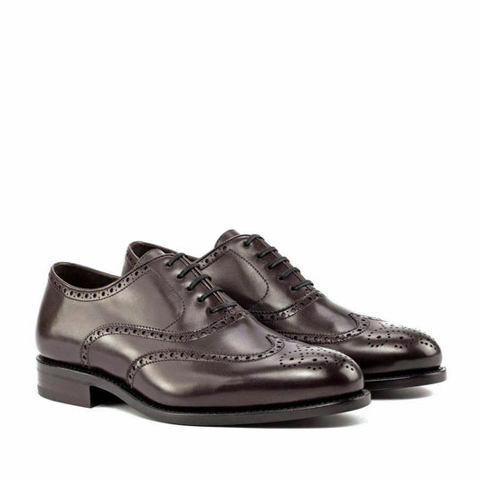 GI-5988 Brogue, Full Brogue Dunkelbraun, Herrenschuhe Leder, Full Brogue Herren Braun, handgefertigte Herrenschuhe, Blake stitched Flex Schuhe, spanische Lederschuhe, Business Schuhe Herren Braun, Brogue Schuhe Herren, elegante Lederschuhe Herren