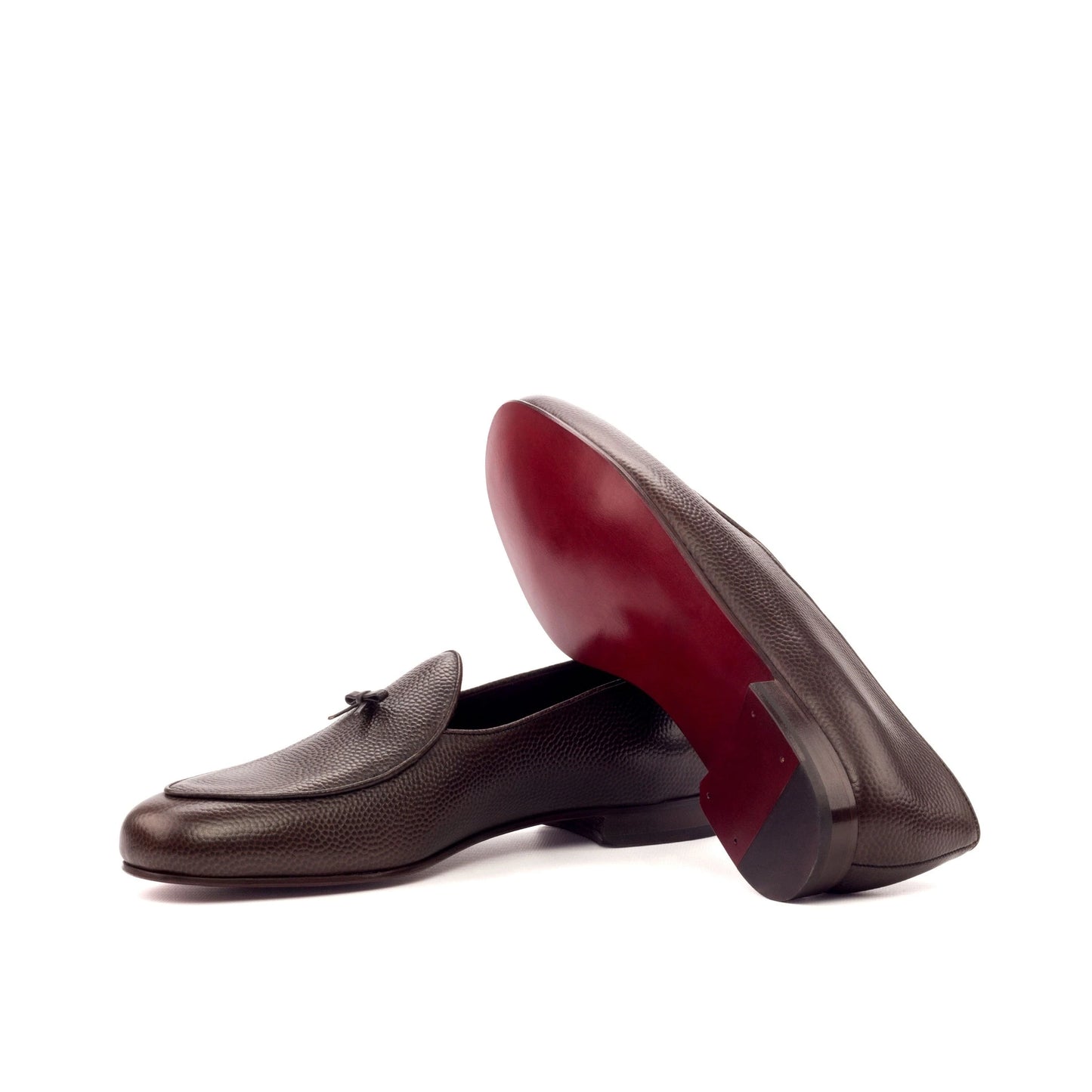 GI-3398 Belgian Slipper, Herrenschuhe Leder, Premium Schuhe, handgefertigte Herrenschuhe, stilvolle braune Schuhe, Slipper mit Schleife, Kalbsleder Slipper, elegante Herrenschuhe, spanische Schuhmanufaktur, hochwertige Lederschuhe